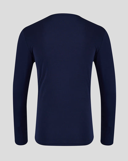 Back view of navy long sleeve training T shirt