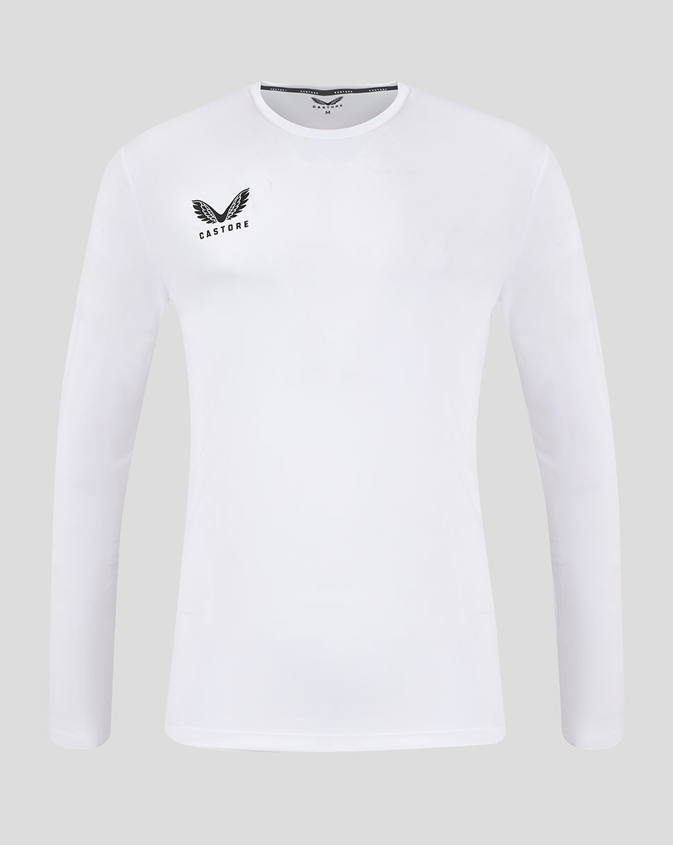 White long sleeve training T shirt with Castore logo on left chest