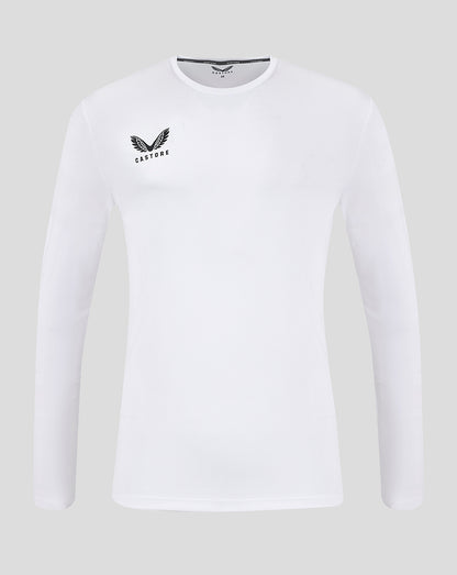 White long sleeve training T shirt with Castore logo on left chest