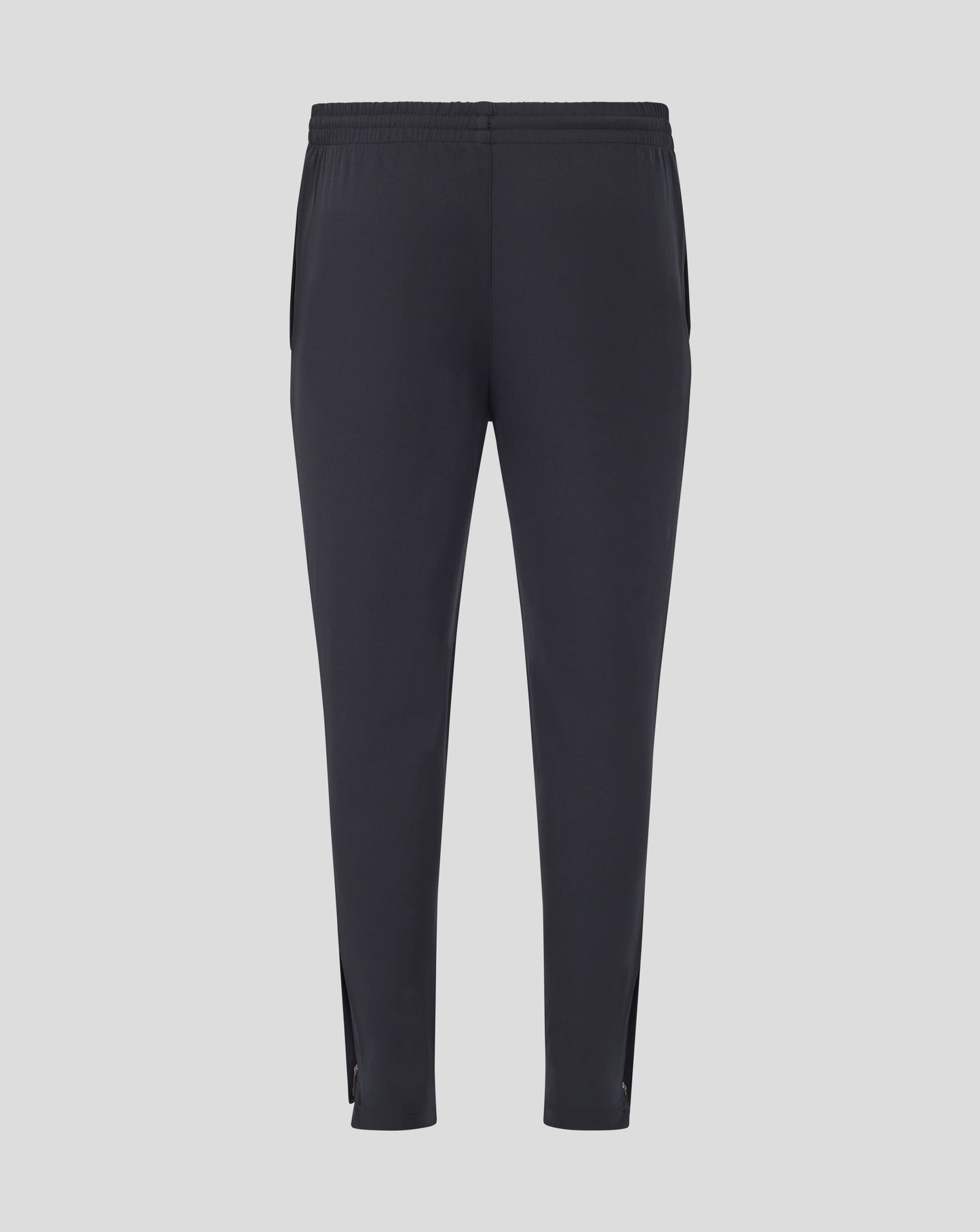 Back view of Leicester Tigers training track pants in dark navy with an elastic waistband.