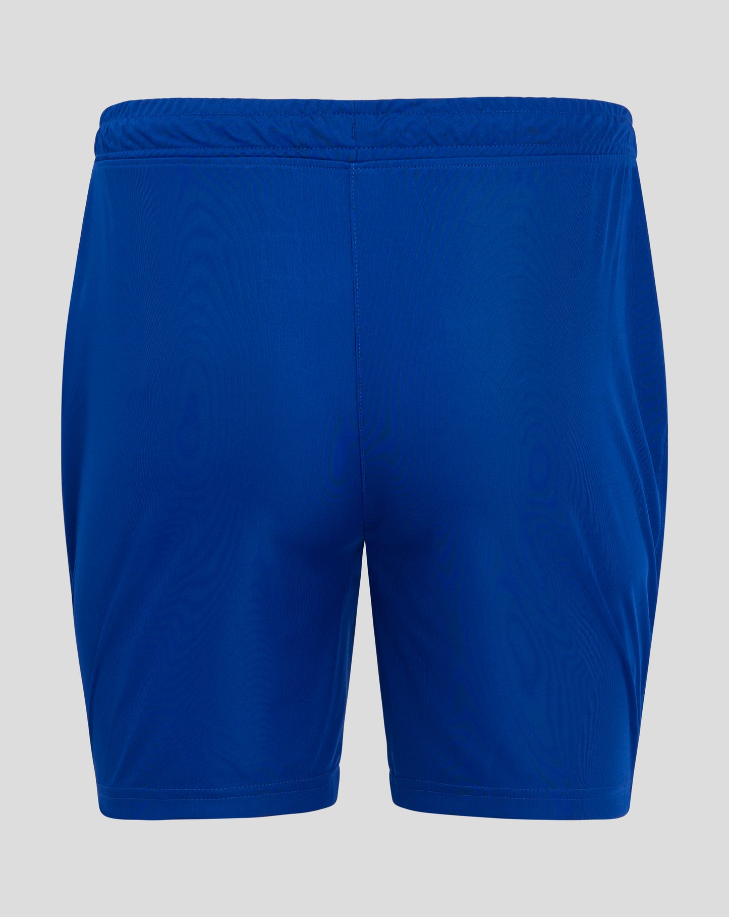 Back view of Surf The Web shorts in blue with elastic waistband and clean stitching