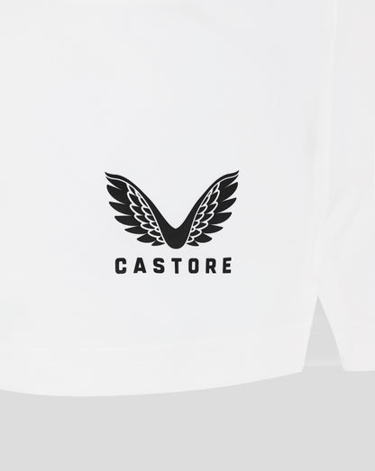 White Castore packaging featuring the brand's black wing logo