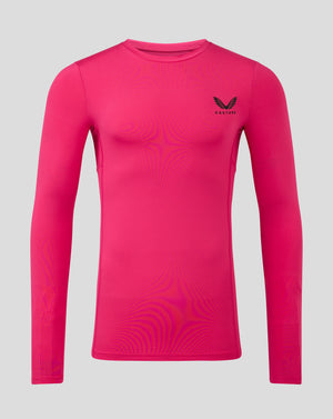 Beetroot Purple base layer long sleeve top with a crew neck and Castore logo on the chest.