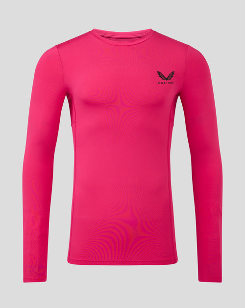 Beetroot Purple base layer long sleeve top with a crew neck and Castore logo on the chest.