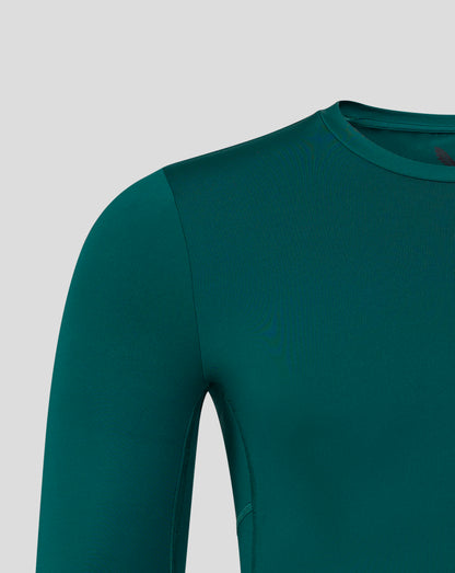 Teal Castore baselayer long sleeve top shoulder and neck detail