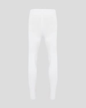 Back view of white mens Baselayer Legging showing curved panel seams and smooth finish