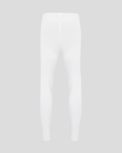Back view of white mens Baselayer Legging showing curved panel seams and smooth finish