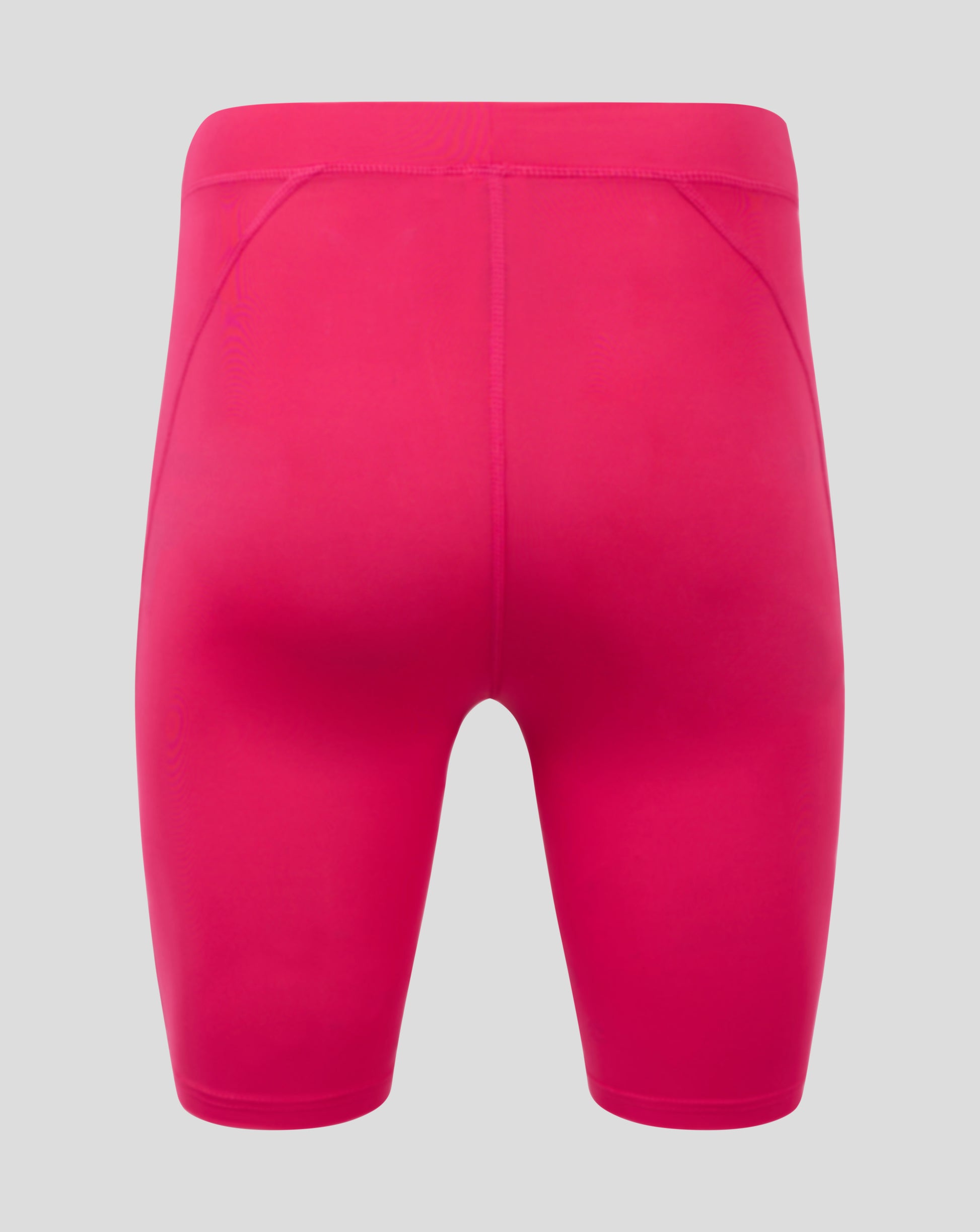 Beetroot purple mens baselayer shorts back view showing curved panel seams and smooth fabric