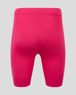 Beetroot purple mens baselayer shorts back view showing curved panel seams and smooth fabric