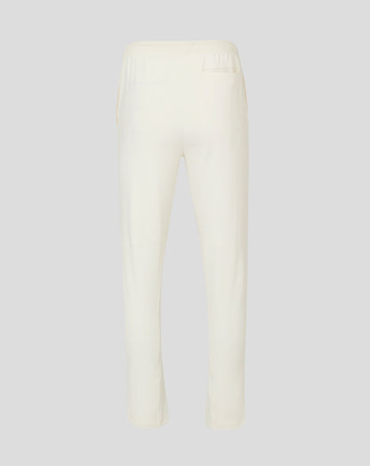 Back view of Cannoli Cream junior cricket trousers showing elastic waistband and rear pocket