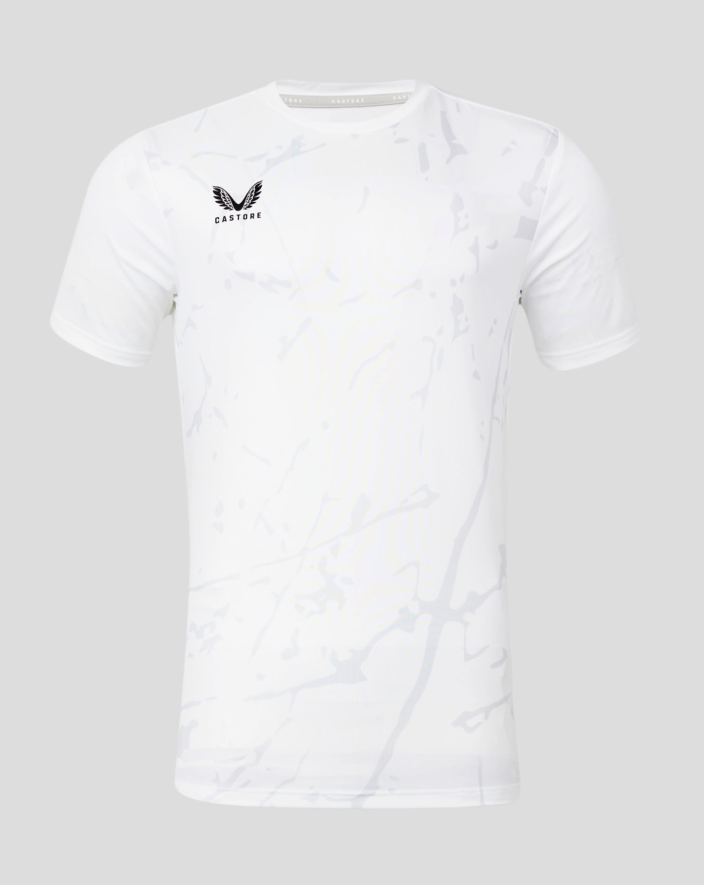 White marble printed training tee with Castore logo on left chest