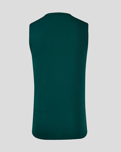 Back view of dark green men's singlet