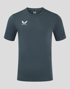 Dark slate cotton leisure tee with white Castore logo on the chest