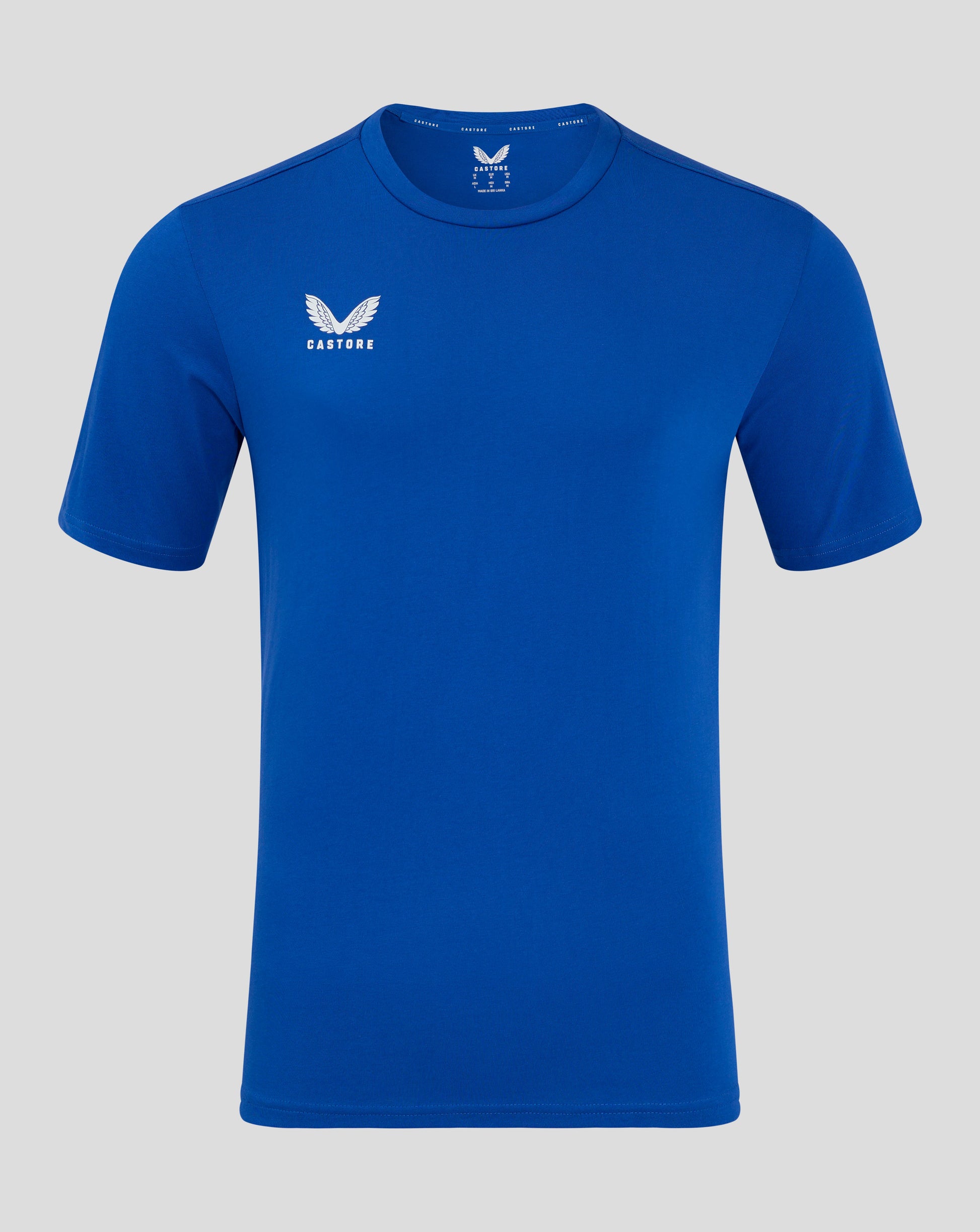 Blue Mens Cotton Leisure Tee Surf The Web with a small Castore logo on the chest