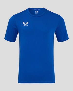Blue Mens Cotton Leisure Tee Surf The Web with a small Castore logo on the chest