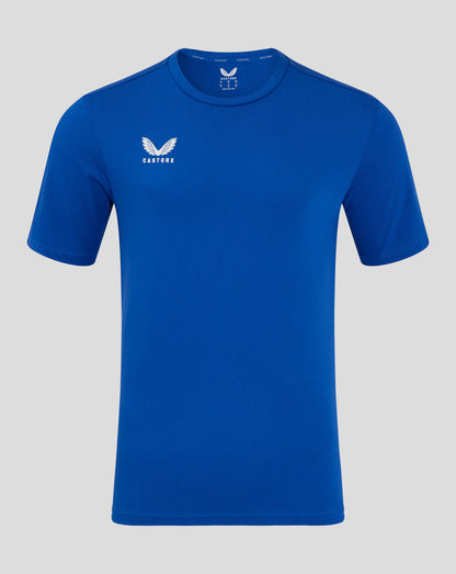 Blue Mens Cotton Leisure Tee Surf The Web with a small Castore logo on the chest