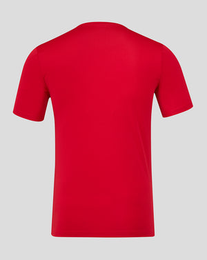 Back view of Barbados Cherry red short sleeve training tee with a smooth plain back.