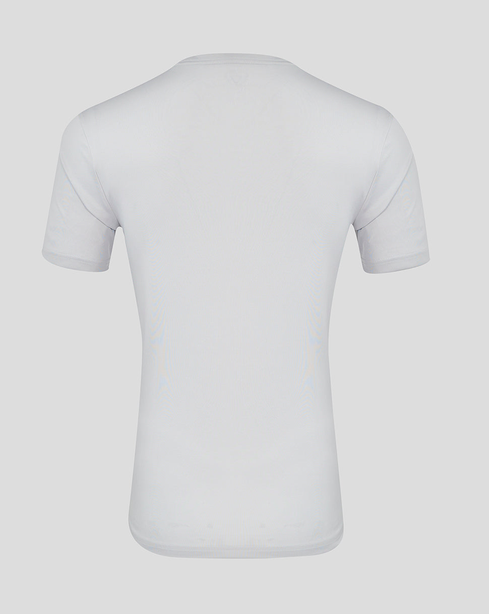 Back view of white ULSter training tee showing lightweight fabric and clean minimalist design