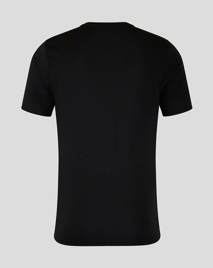 Back view of black Ulster training tee with no visible front logos