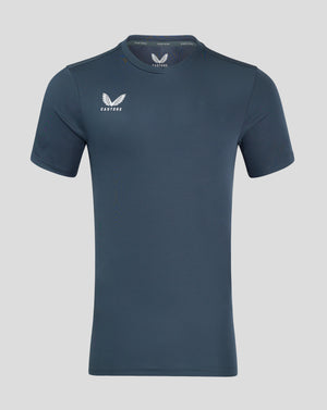 Crew neck dark slate Castore performance T shirt with chest logo