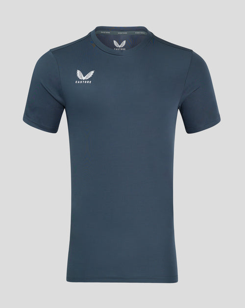 Crew neck dark slate Castore performance T shirt with chest logo