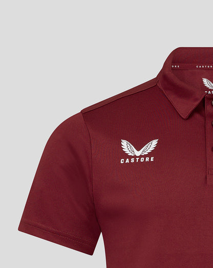Biking red Mens Performance Polo chest with white Castore wing logo