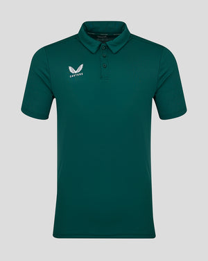 Botanical Garden green performance polo with three button placket and Castore logo on the left chest.
