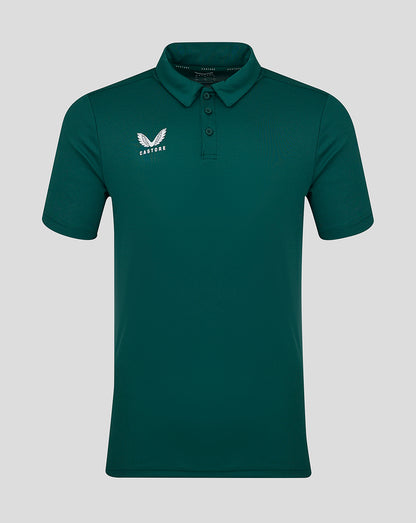 Botanical Garden green performance polo with three button placket and Castore logo on the left chest.