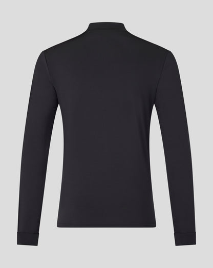 Back view of a black Leicester Tigers 25/26 training midlayer in the Caviar color