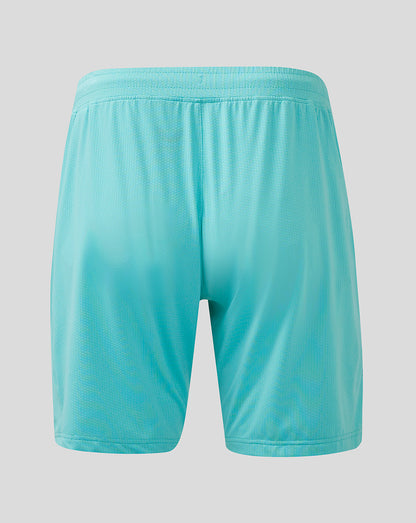 Rear view of turquoise Wolves Men's Pro Third Shorts