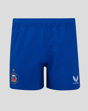 Blue Bath Rugby Away Pro Shorts with team badge on left leg and Castore logo on right.