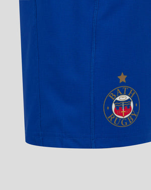 Blue Bath Rugby Away Pro Shorts with contrast side panels and a crest on the thigh