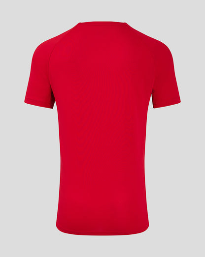 Rear view of red Scarlets Pro Players short sleeve T shirt.