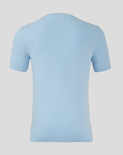 Back view of light blue Rangers Pro Players Logo T Shirt with short sleeves