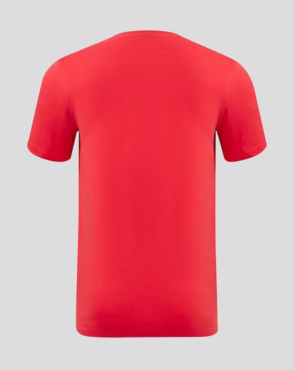 Back view of red Rangers training T shirt