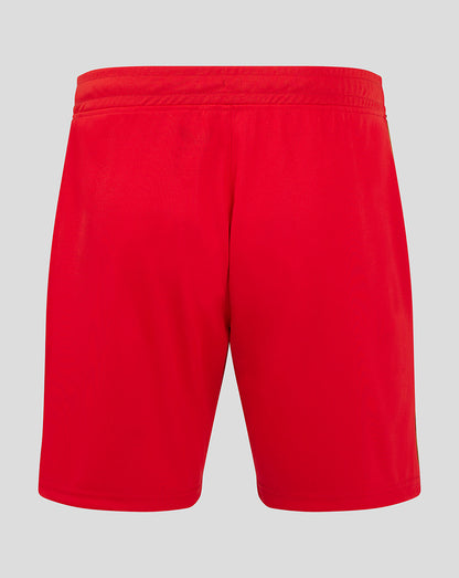Red Mk Dons men's 24/25 away shorts with elastic waistband