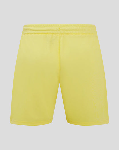 Back view of yellow MK Dons away goalkeeper shorts with elastic waistband