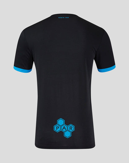 Back view of Preston North End third shirt with North End text at neckline and PAR hexagon logo on the lower back.