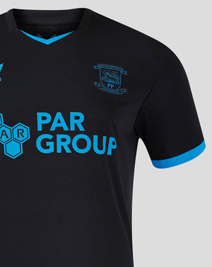 Close-up front view of Preston North End third shirt showing crest on left chest and PAR GROUP branding across the chest.