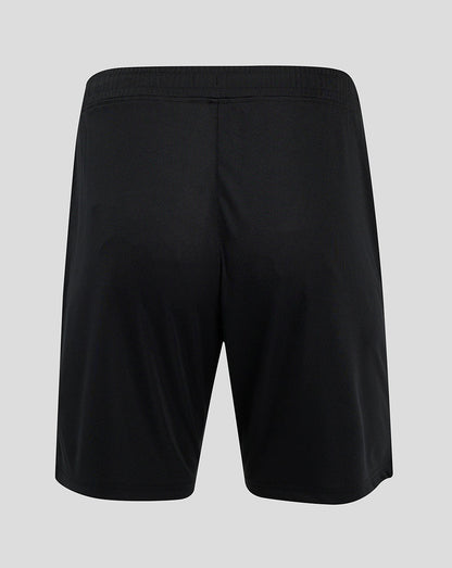 Back view of black Preston North End third shorts with an elastic waistband