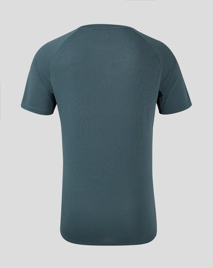 Back view of Bath Rugby Pro Players Training T Shirt with panelled back and dropped hem