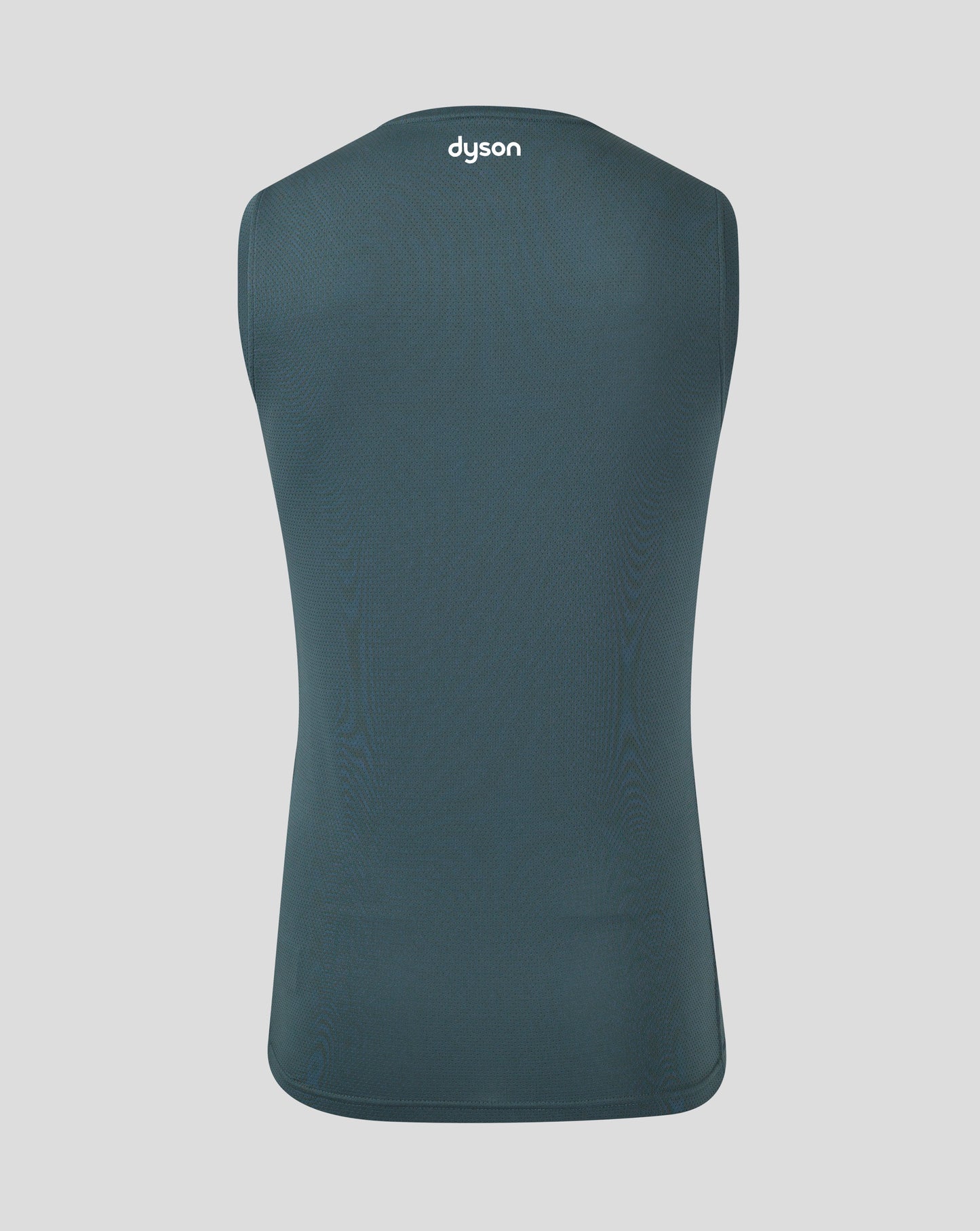 Rear view of Bath Rugby training vest on a mannequin with Dyson branding at the upper back