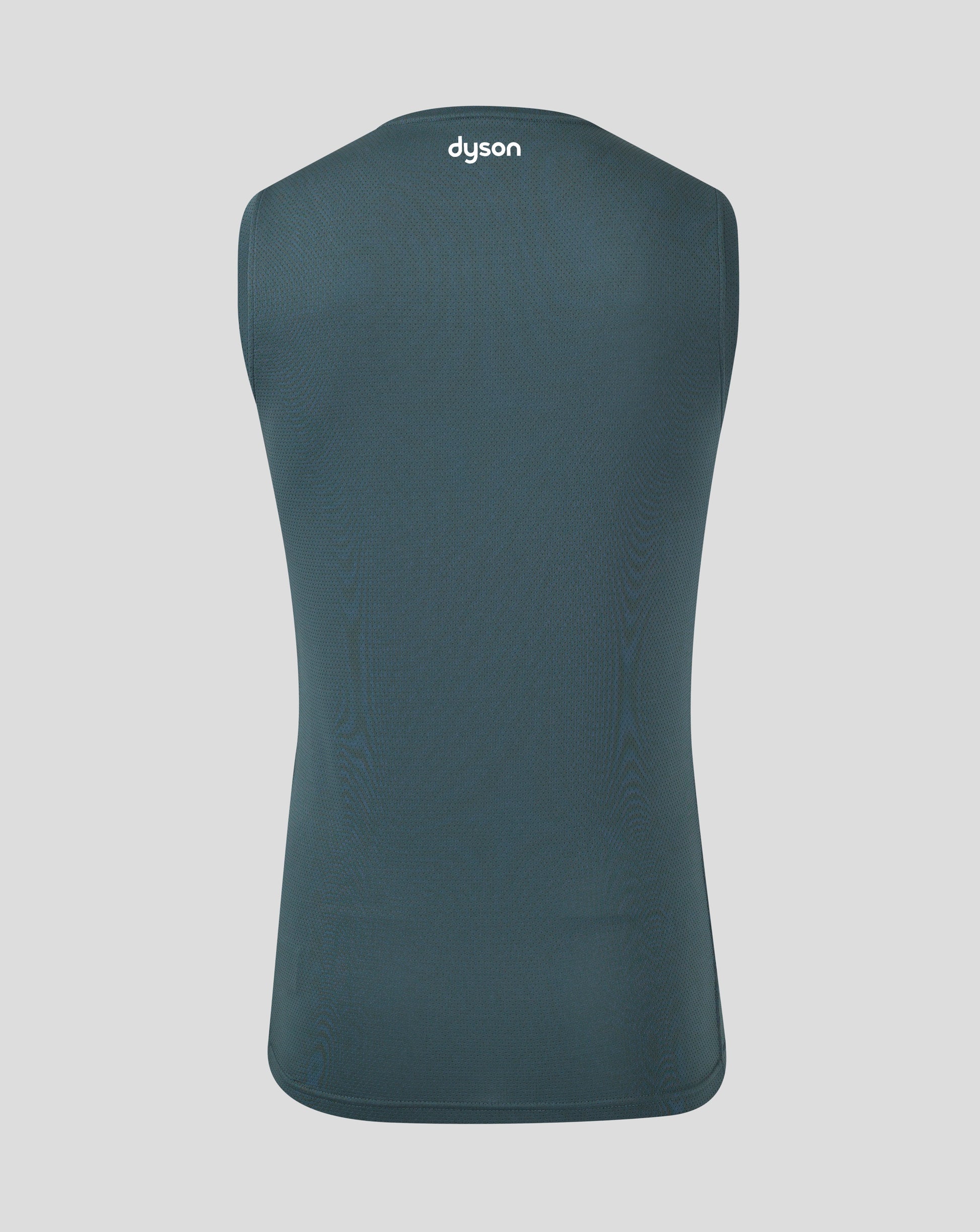 Rear view of Bath Rugby training vest on a mannequin with Dyson branding at the upper back