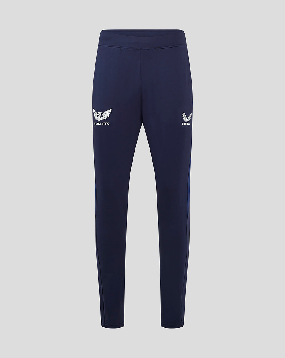 Scarlets men's 24/25 Pro Players training pant navy with white logos on the thighs