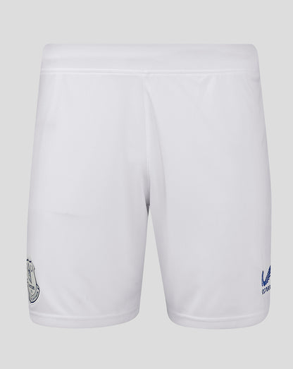 White Everton home shorts with crest on right thigh and Castore branding on left thigh