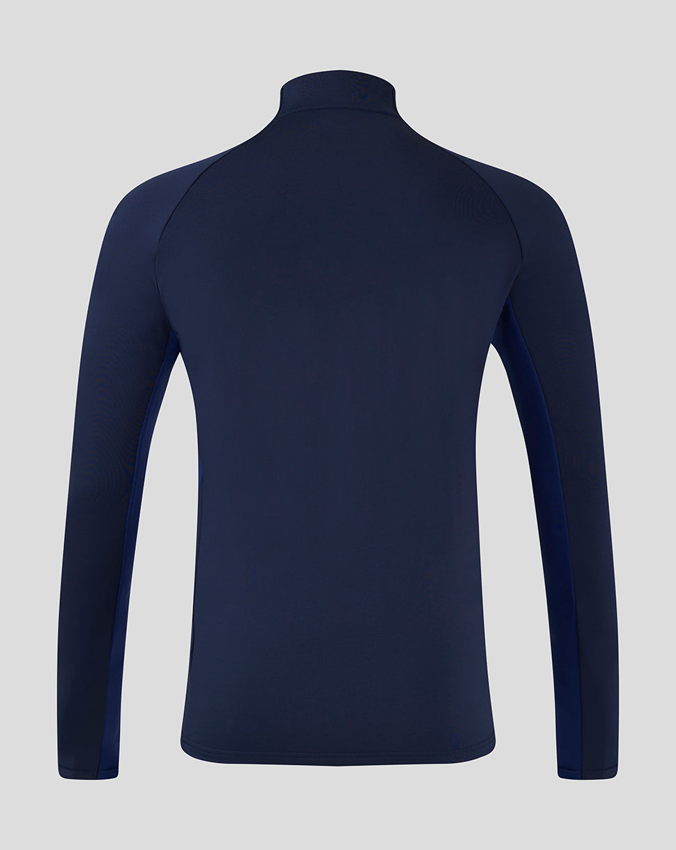 Back view of Mansfield Junior 24/25 Training 1/4 Zip navy top