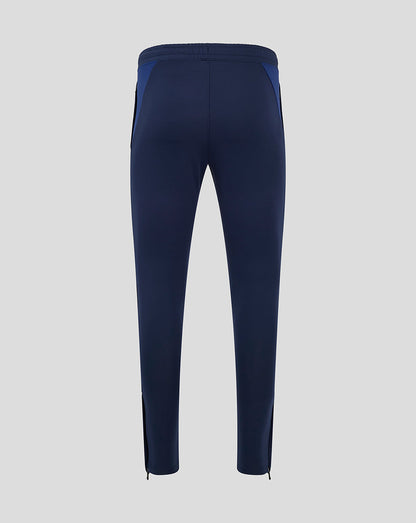Back view of navy Mansfield training pants with elastic waistband and contrasting side panels.