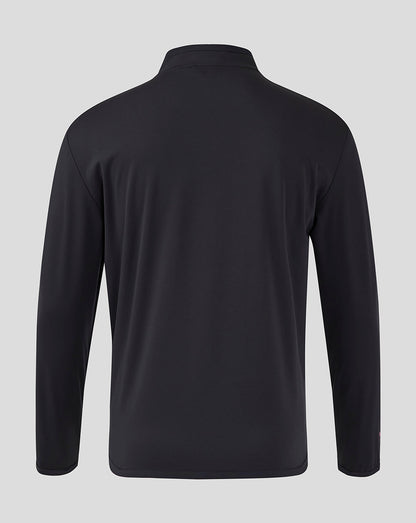 Back view of black Mk Dons Men's 24/25 Travel Jacket