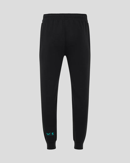 Mansfield Men's 24/25 Travel Pants in black with teal logo near the ankle