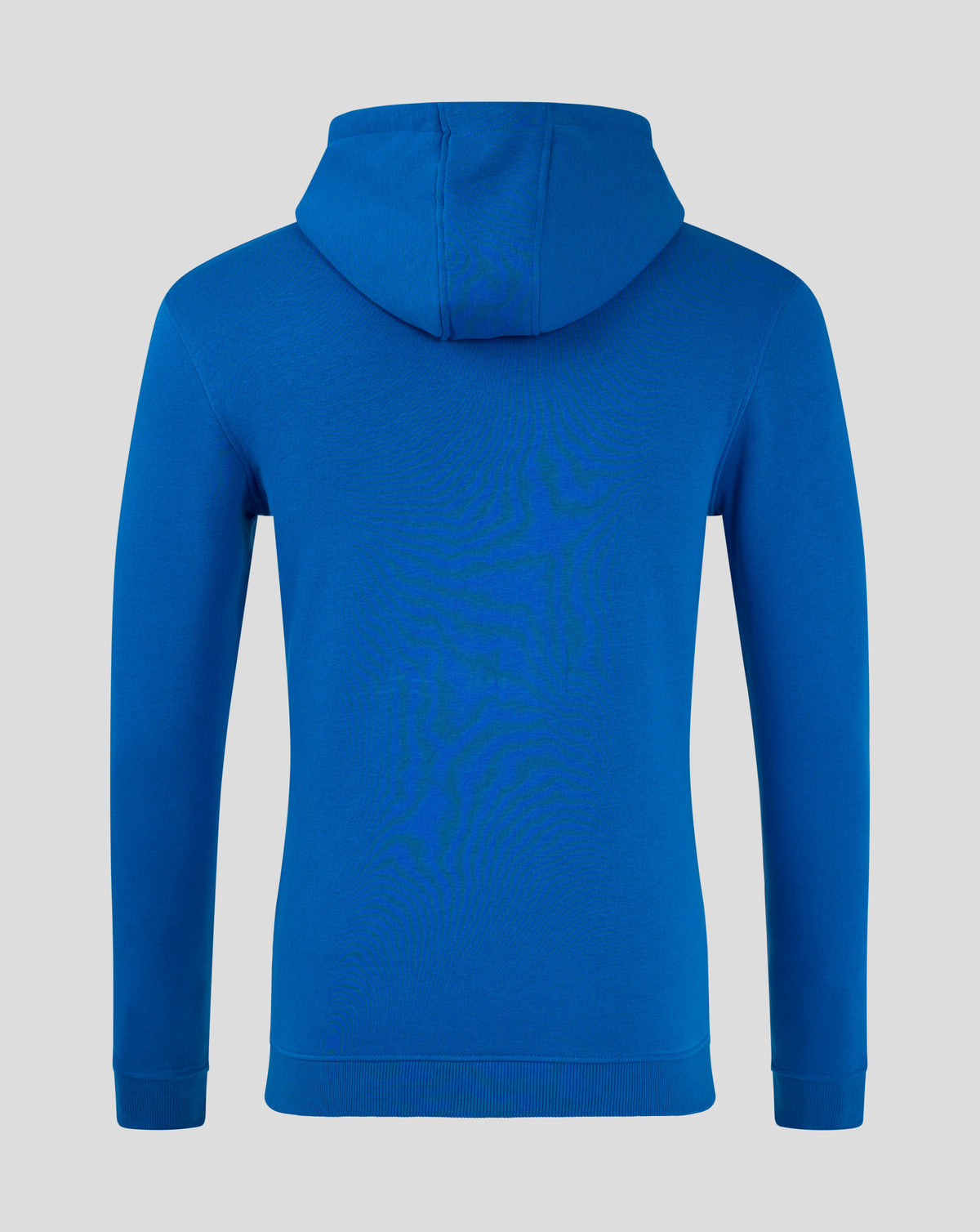 Back view of blue Rangers Core Hoodie with attached hood and long sleeves